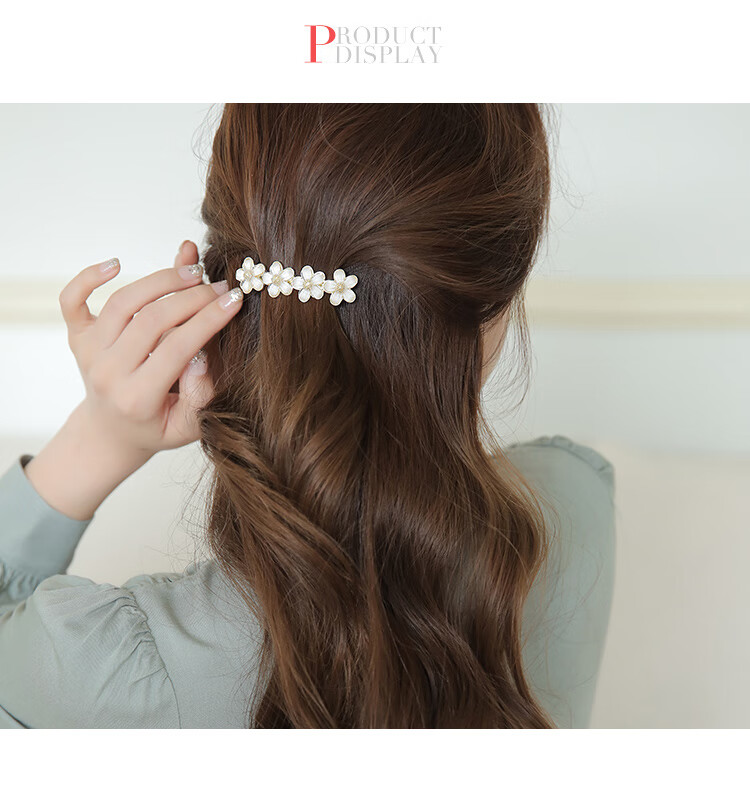 CHIMERA Simple Flower Hair Clip, Half-Updo Barrette, Horizontal Hairpin, High-End Hair Accessory for Women, Birthday Gift for Girls 10