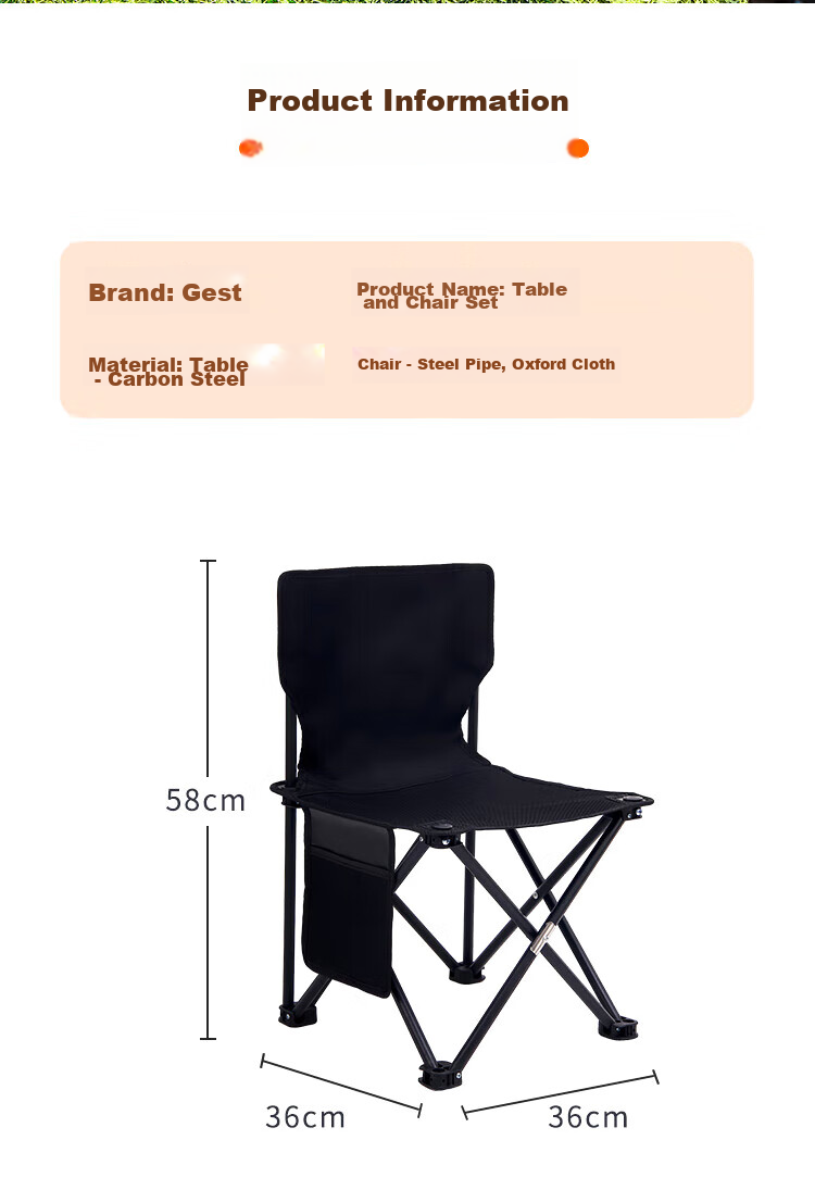 Geshu Outdoor Folding Chair, Camping Chair, Moon Chair Portable, Beach Chair Fishing Stool, Picnic Chair, Sketching Chair 13