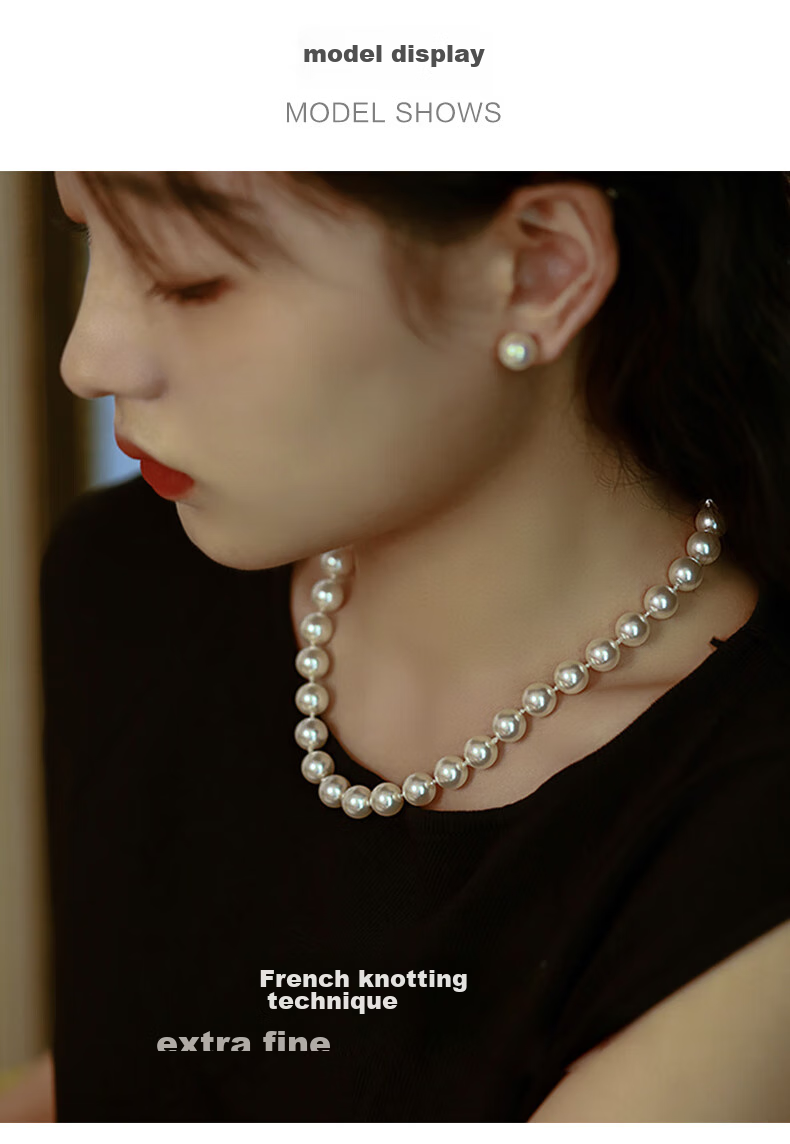 Dairuo Pearl Necklace, High Luster, Luxurious Niche Collarbone Chain, Elegant, Slimming, Practical, Gift for Girlfriend, High-End Present 5