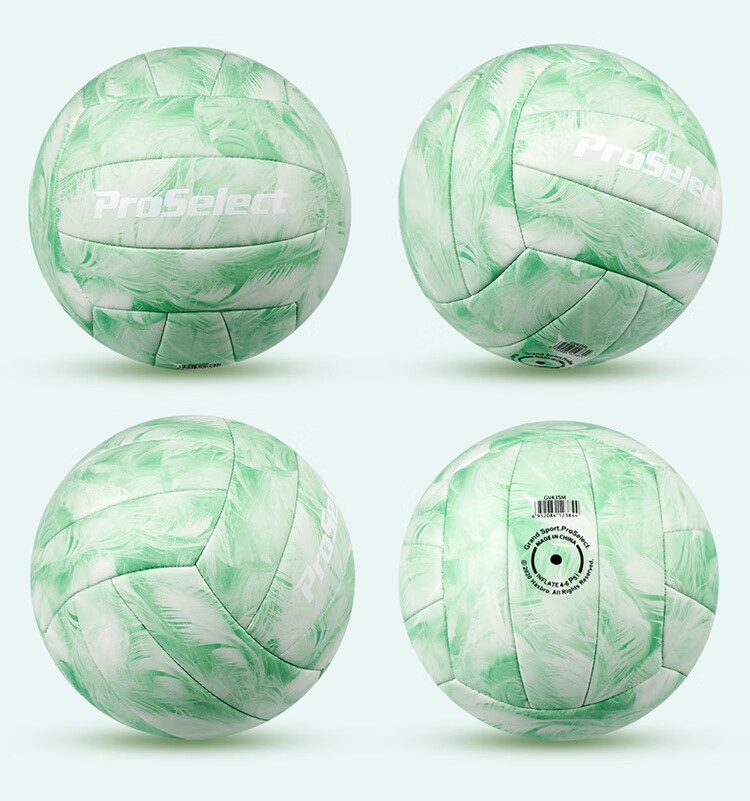 ProSelect Volleyball, Soft PU Wear-Resistant Machine-Stitched, Youth Student Standard, No. 5 Hard Volleyball, GV435M 1