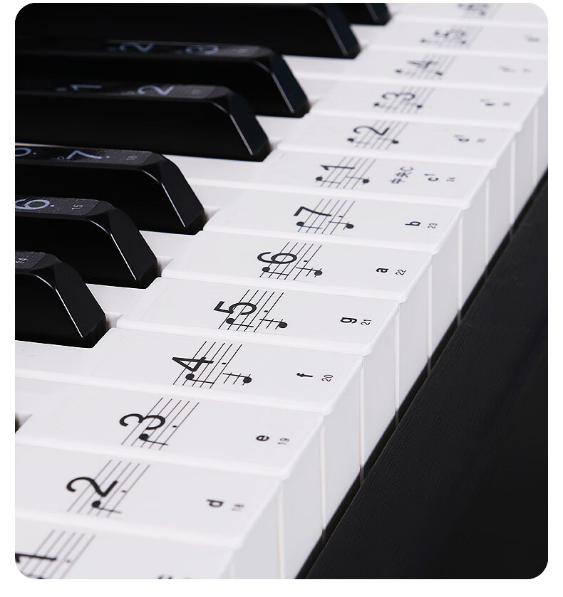 Maneryuepu Piano Keyboard Stickers for 88/61/54 Keys Electronic Keyboard Sticker, No Glue, Staff Paper, Simple Melody Instrument Accessories 13