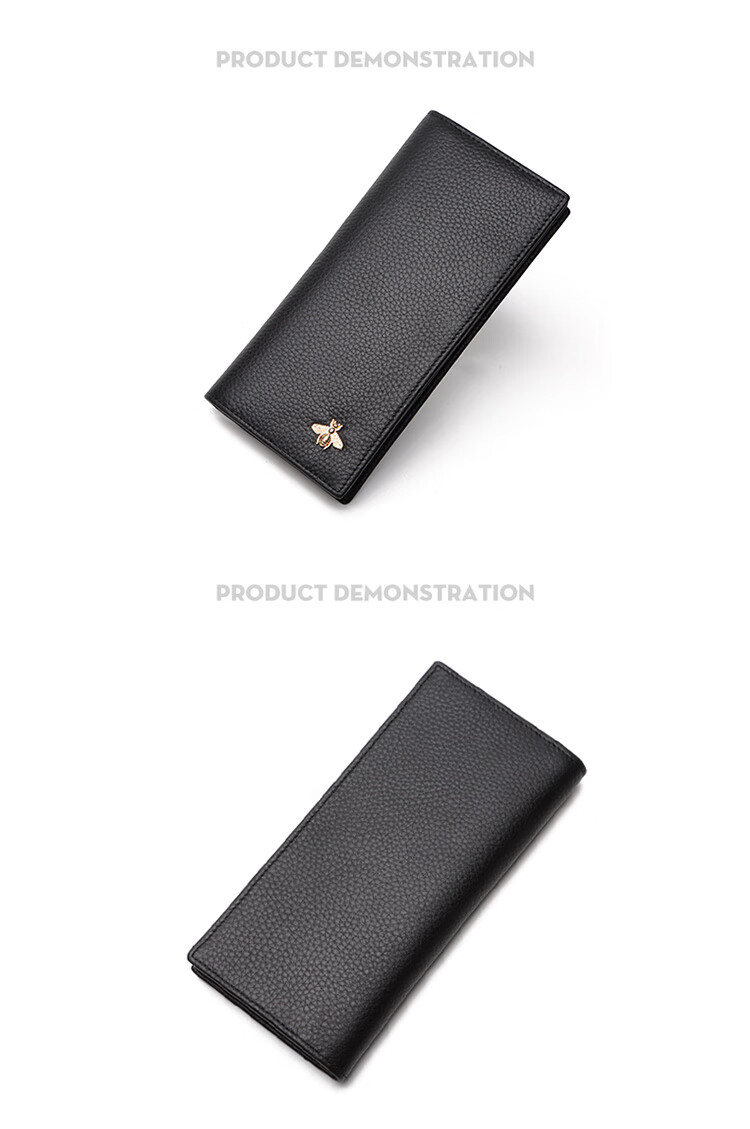 CROCODILE Goddess Festival First Layer Cowhide Simple Long Women's Wallet Bee 20% Off Ticket Holder Birthday Gift for Women 9