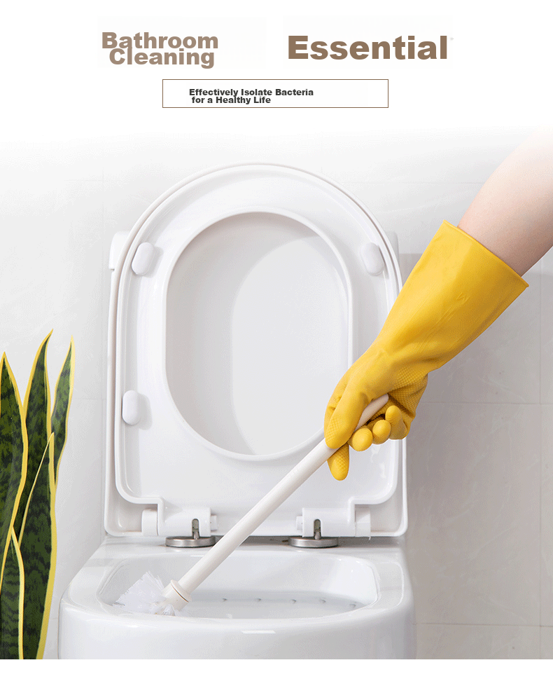 MEIJIARIJI Thickened Latex Rubber Gloves M Size 2 Pairs Household Dishwashing Gloves Property Cleaning Rubber Gloves 13