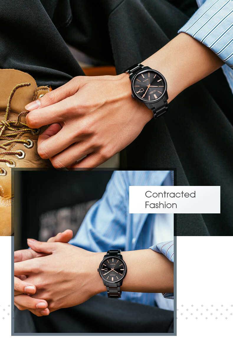 CITIZEN Watch for Men, Japanese-Korean Style, Eco-Drive, Date Display Dial, Steel Band, Business Fashion, Gift for Boyfriend, BM7527-89E 3