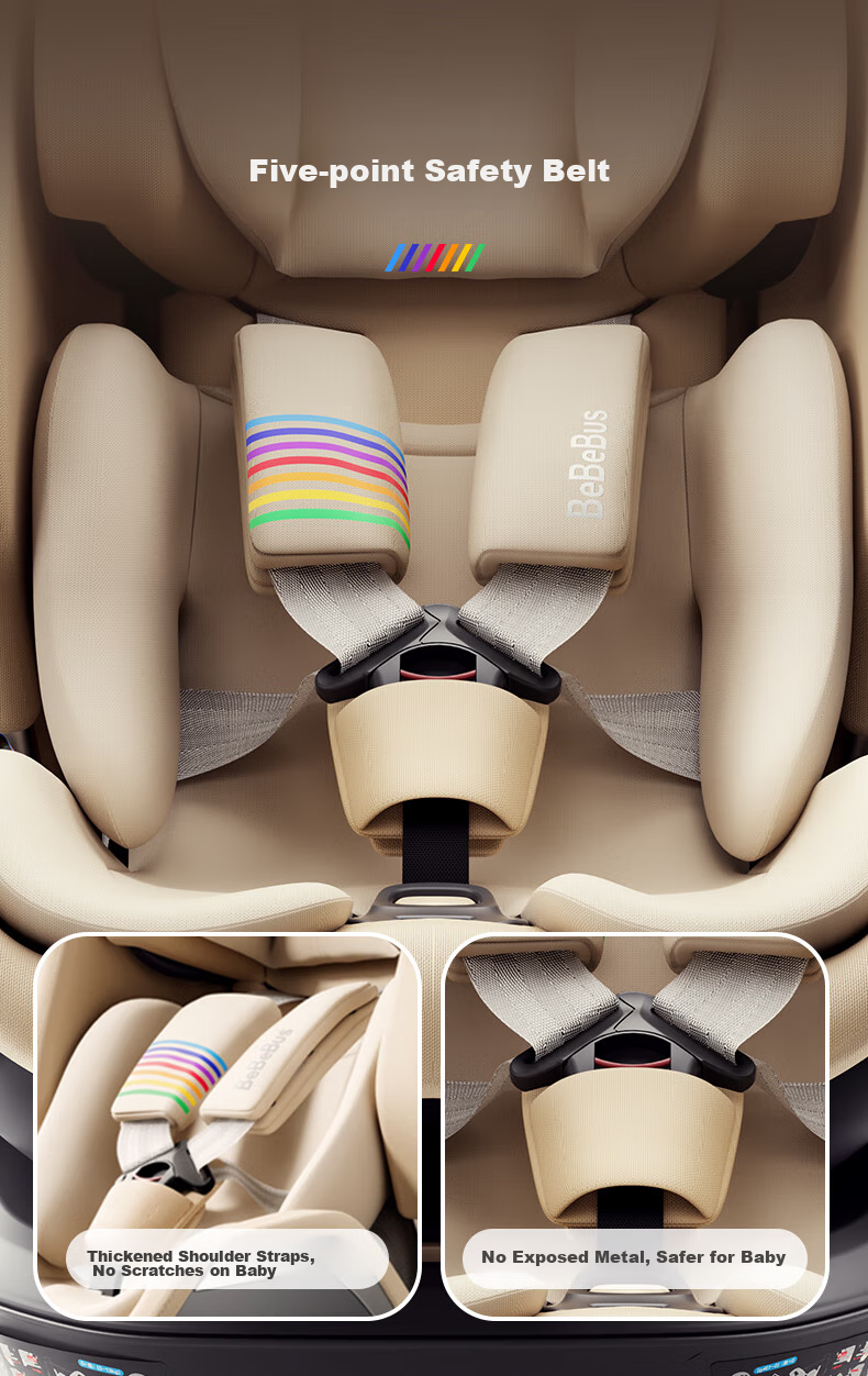 Bebebus New National Standard Navigator Children's Safety Seat 0-8 Years Car Baby Chair i-Size Voice Ventilation Champagne Gold 21