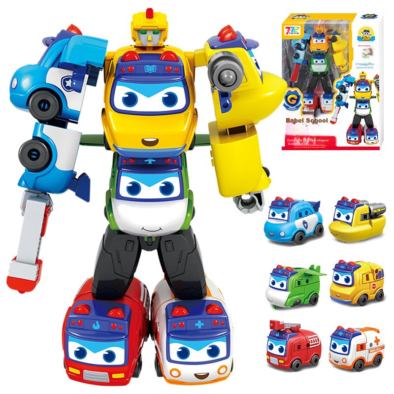 BIG TAYLOR Large Transforming School Bus Gode Children's Toy Robot, Six-In Combination Machine, Birthday Gift for Boys And Girls
