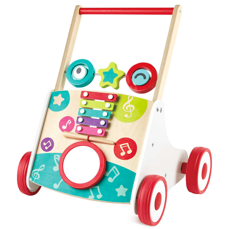 Hape Children's Walking Toy, Multifunctional Musical Learning Walker, Baby Push Cart, Gift for Boys And Girls E0383