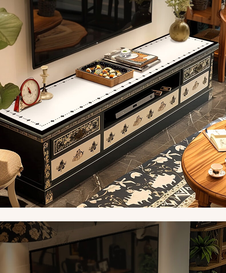 Fengliang Table Mat TV Cabinet Protector Desk Pad Shoe Cabinet Countertop Mat Waterproof Oil-Proof Washable Customizable 30*120 13