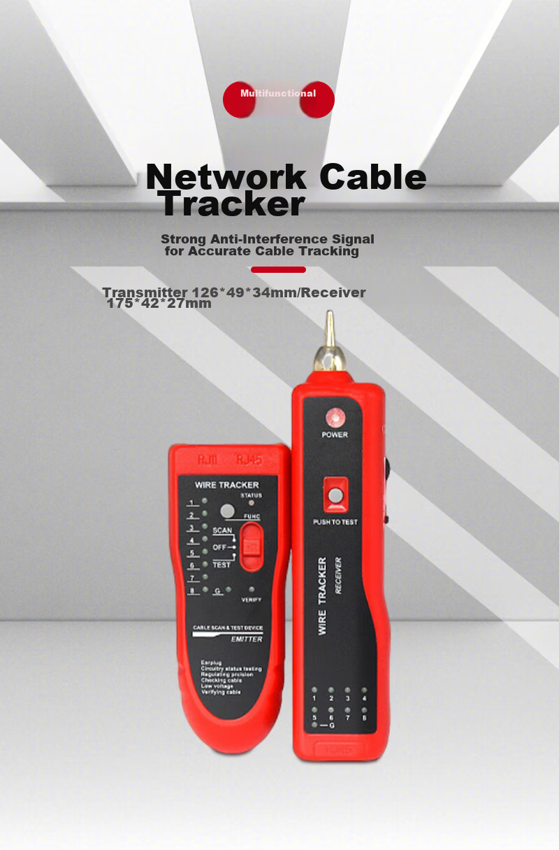 HITECH PRO Network Cable Tester, Wire Tracker, Line Finder, Multifunctional Telephone And Network Cable Tracer, Cable Tester + Tool Kit 1