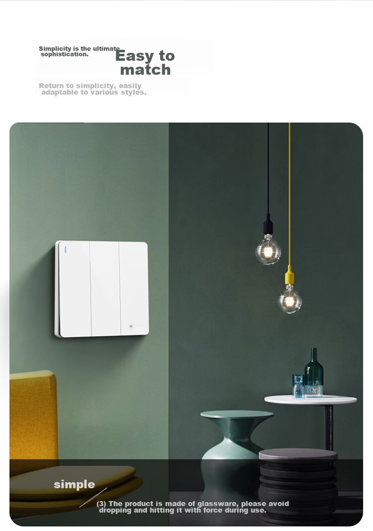 BULL Switch Socket G12 Series Three-Gang Single-Control Switch, 86-Type Large Panel Switch G12K311, Ivory White 8