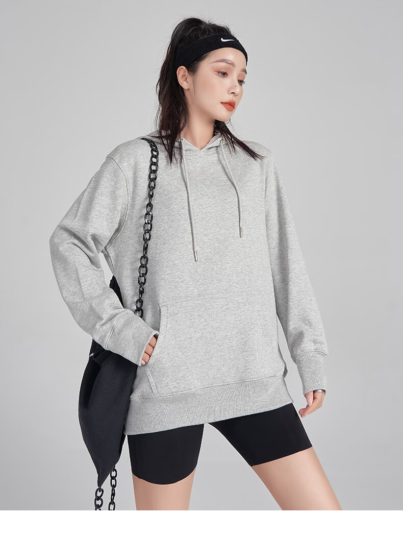 Langsha Women's Hooded Sweatshirt Spring Autumn Thick Casual Versatile Sports Loose Fit Long Sleeve Couple Jacket 13