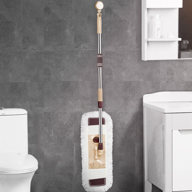 Baijiahaoshi Flat Mop, 65cm Large Cloth Size, Household Dust Pusher, Bathroom Wooden Floor Mop Handle, Absorbent Floor Cloth, Mop Cloth