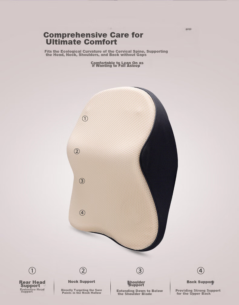 ICAROOM Car Headrest, Space Memory Foam Neck Pillow, Vehicle Headrest, Seat Back Cushion, Shoulder Pillow, Car Support Pillow 5