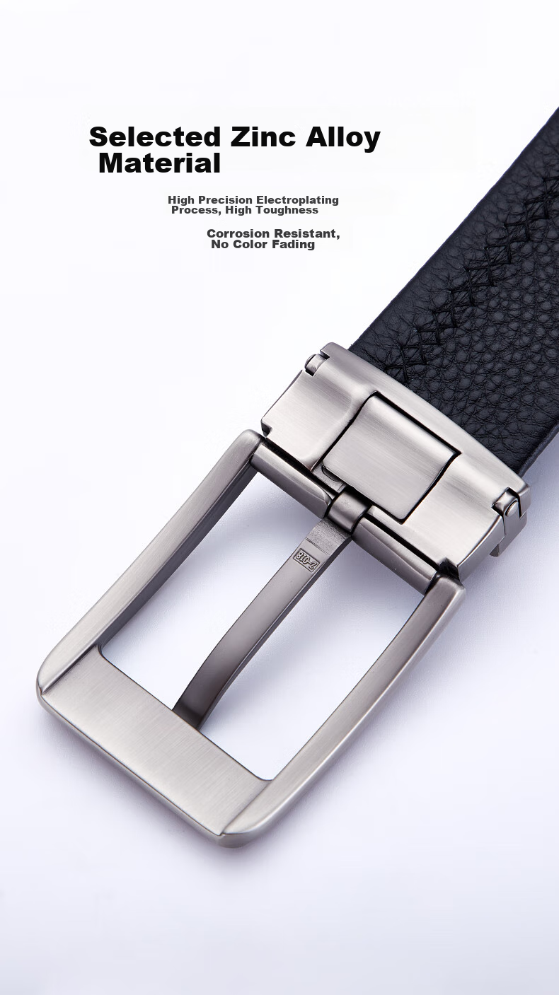 GUSKI Brand Men's Leather Belt with Pin Buckle, Gift Box, Casual Trouser Belt, Birthday Gift for Boyfriend Or Husband 7