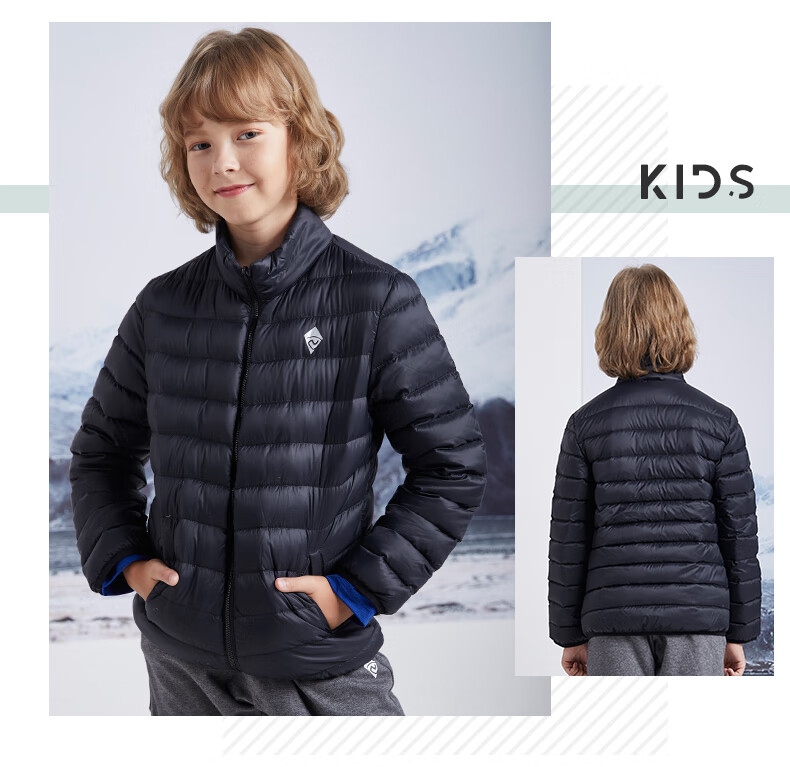 诺诗兰童装儿童冲锋衣男三合一可拆卸充绒男童户外服中大童登山服