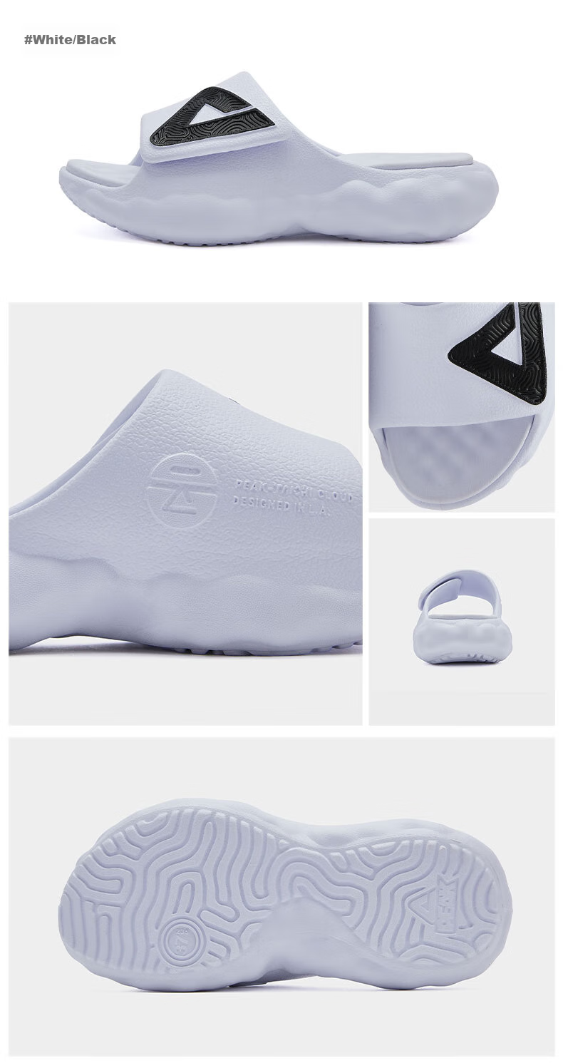 PEAK Taiji Cloud Slippers for Men, Summer Velcro Outdoor Wear, Thick Sole Soft Elastic Casual Couple Sports Slippers ET23027L 26
