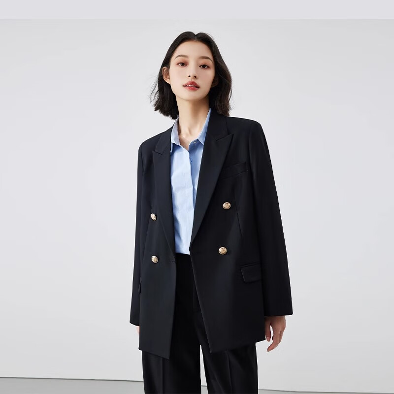 Bodexiaojie Black Women's High-End Formal Suit Jacket for Professional Interviews And Work