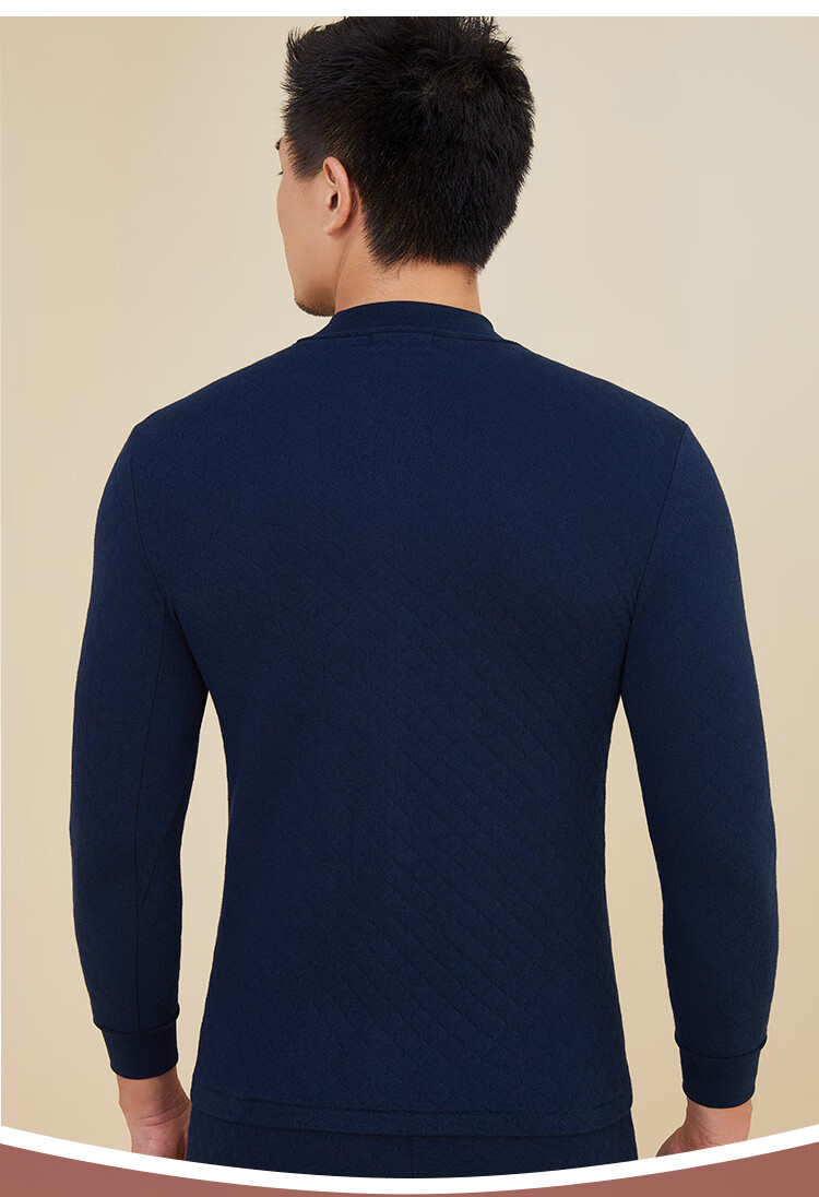 Yiershuang [Triple-Layer Thickened 100% Pure Cotton] Semi-Turtleneck Men's Thermal Top, Autumn And Winter Undershirt, Cotton Sweater 18