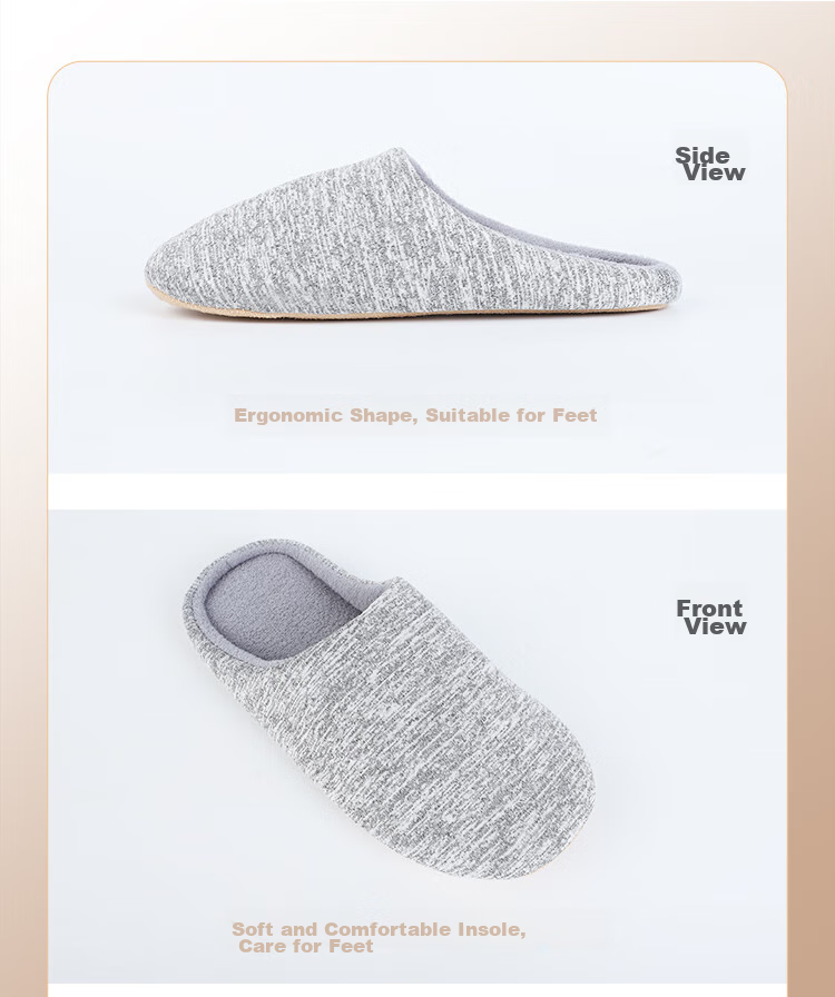 FOOTOPPO Slippers for Men, Japanese-Style Quiet Slippers, Soft-Soled Home Shoes for Women, Non-Slip Floor Slippers, Fabric Slippers for Indoor Use 10