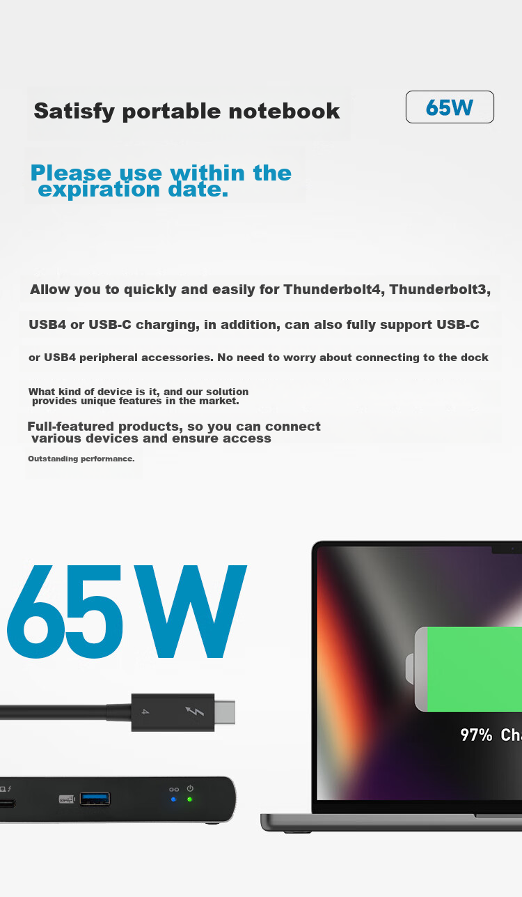 Kensington Thunderbolt 5 Docking Station, Thunderbolt 5 Expansion Dock, Four Independent Displays, 140W Power Supply, 8K Full Thunderbolt 5 Cable SD5000T5, Compatible with M4Pro/Max Macmini 11