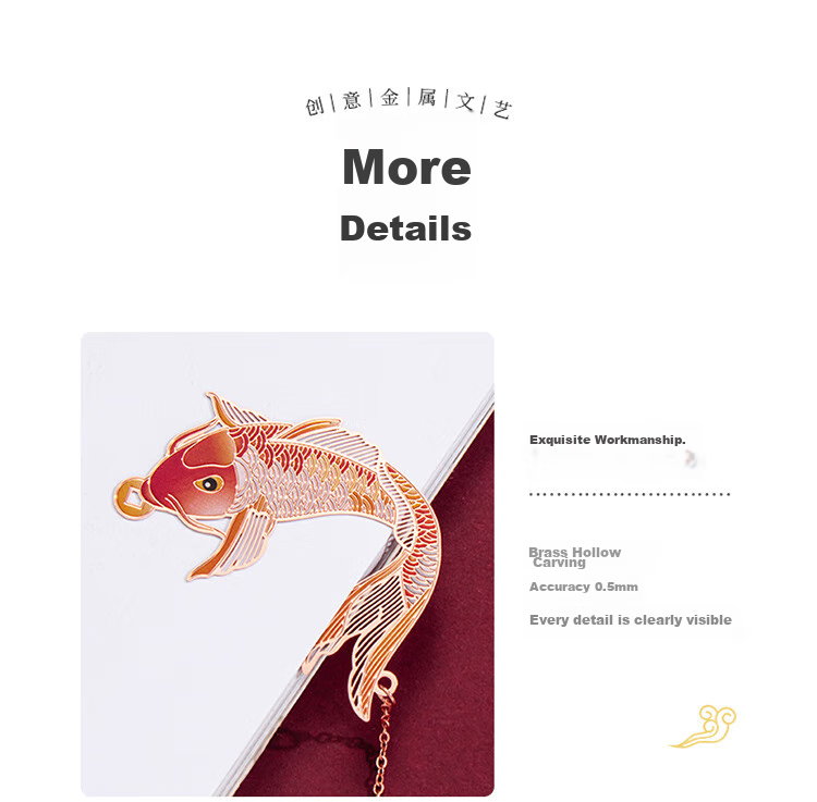 TIANSE Playful Lotus Pond Brass Bookmark Gift Box, Teacher's Gift, Classical Chinese Style Souvenir, Annual Meeting Gift for Women, Birthday Gift, 2 Pieces TS-5884 9