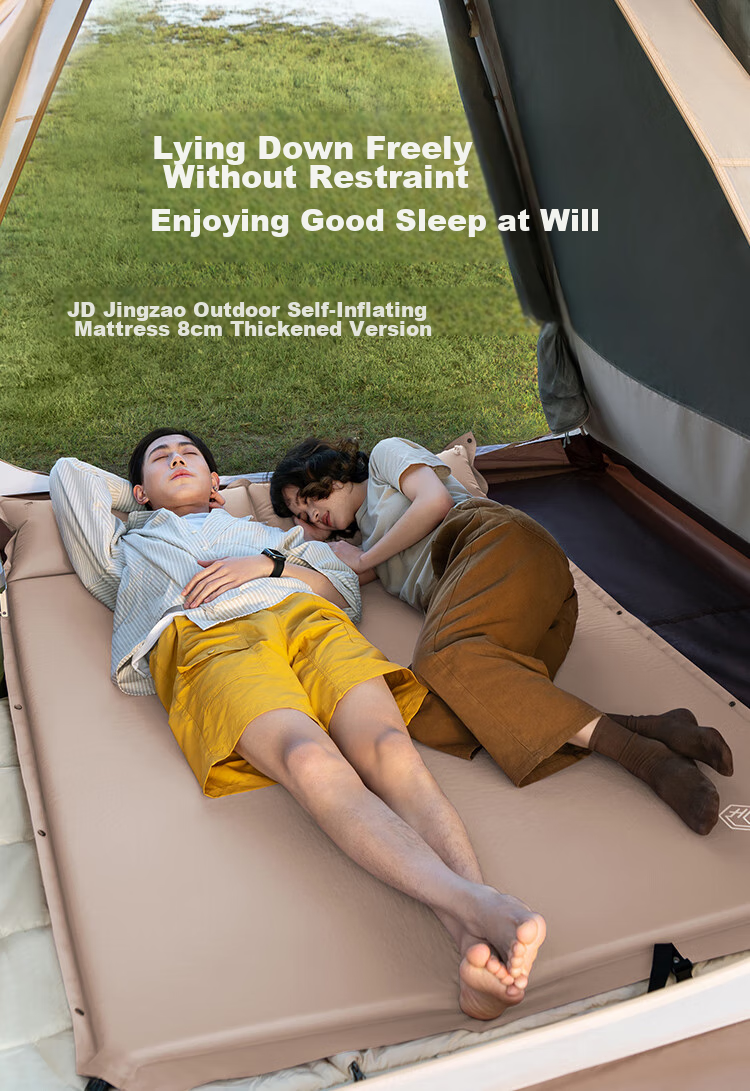 JD Original Automatic Inflatable Mattress, Outdoor Camping Mat, Moisture-Proof Pad, Inflatable Mat, Floor Mat for Sleeping on The Ground, Air Mattress, Single Person, 8cm Thick 2