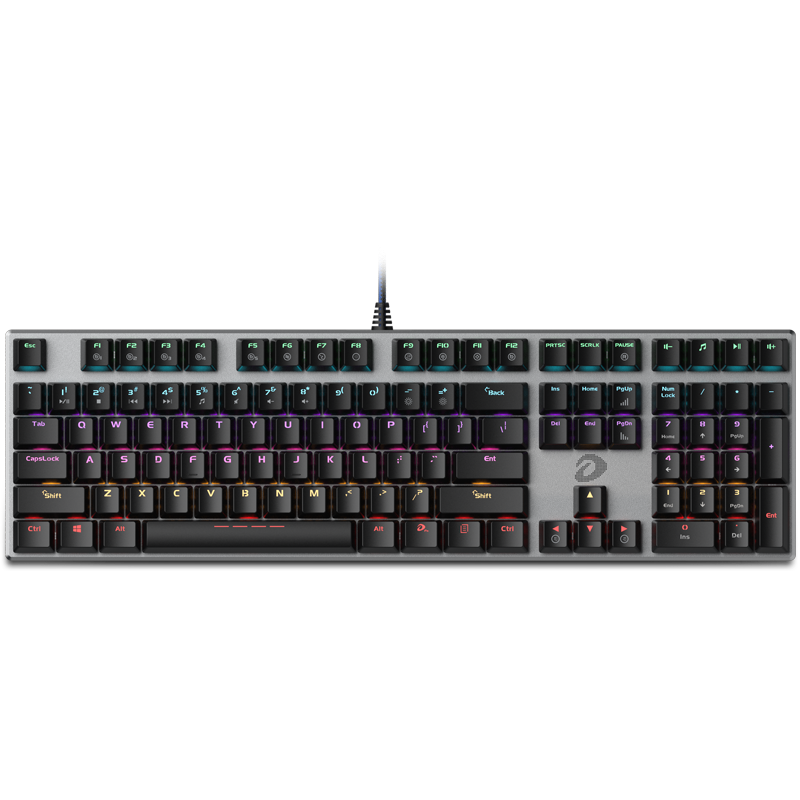 DAREU EK815 Mechanical Alloy Edition Mechanical Keyboard, Wired Keyboard, Gaming Keyboard, Multi-Key Anti-Ghosting, PUBG Computer Keyboard, Office Keyboard, Mixed Light Black Silver And Brown Switches