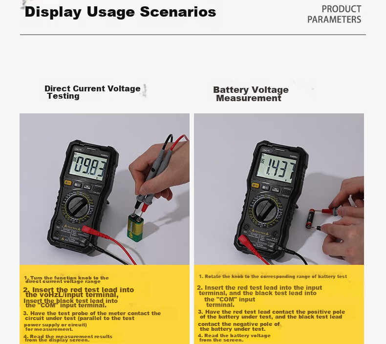 Deli Intelligent Anti-Burn Multimeter, Electrician-Specific Digital Multimeter, Home Large Screen Digital Display, 5999 Digits DL890C+ 28