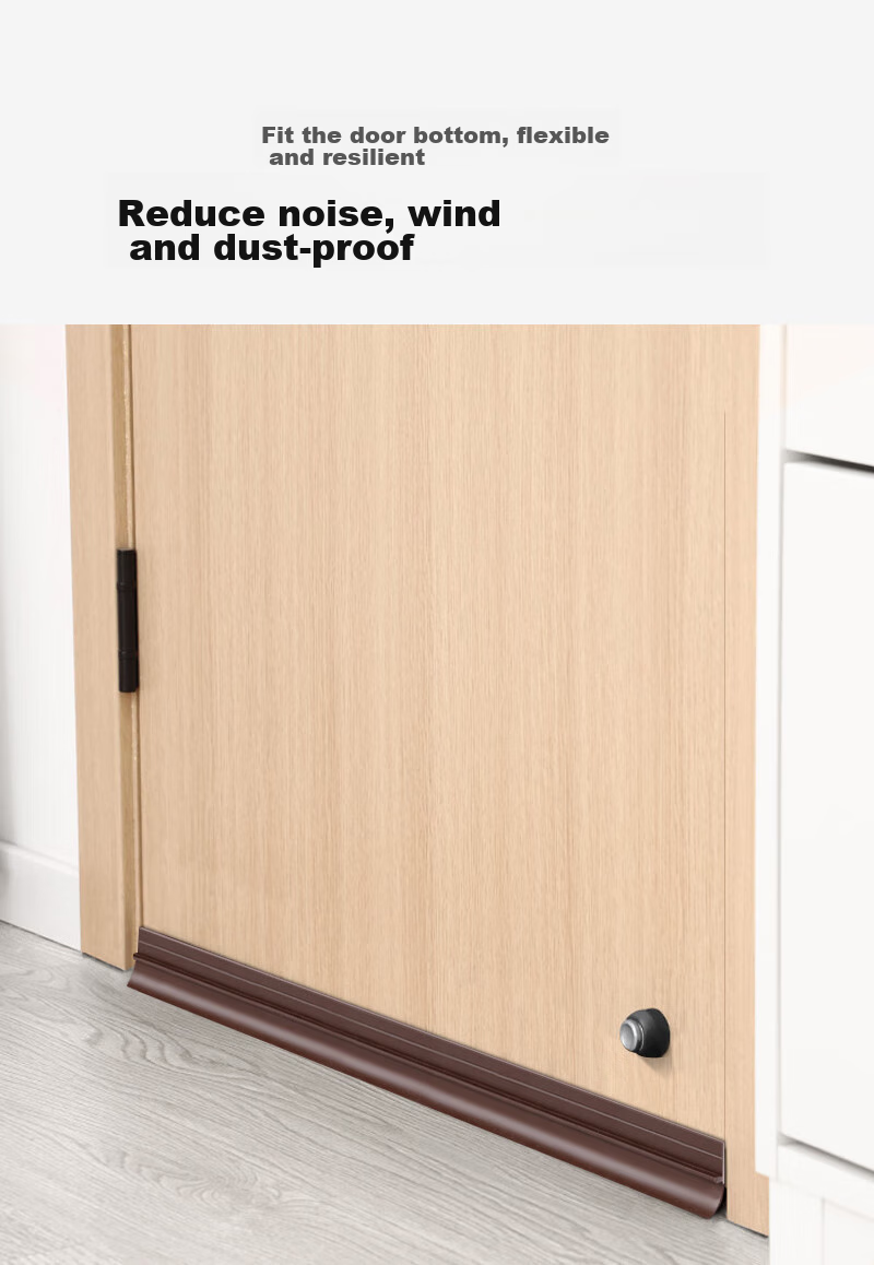 Quatrefoil Door Bottom Seal Strip, Door And Window Gap Windproof Strip, Door Seal Tape, Soft Bottom Brown, 3.6cm Wide * 1 Meter Long 4