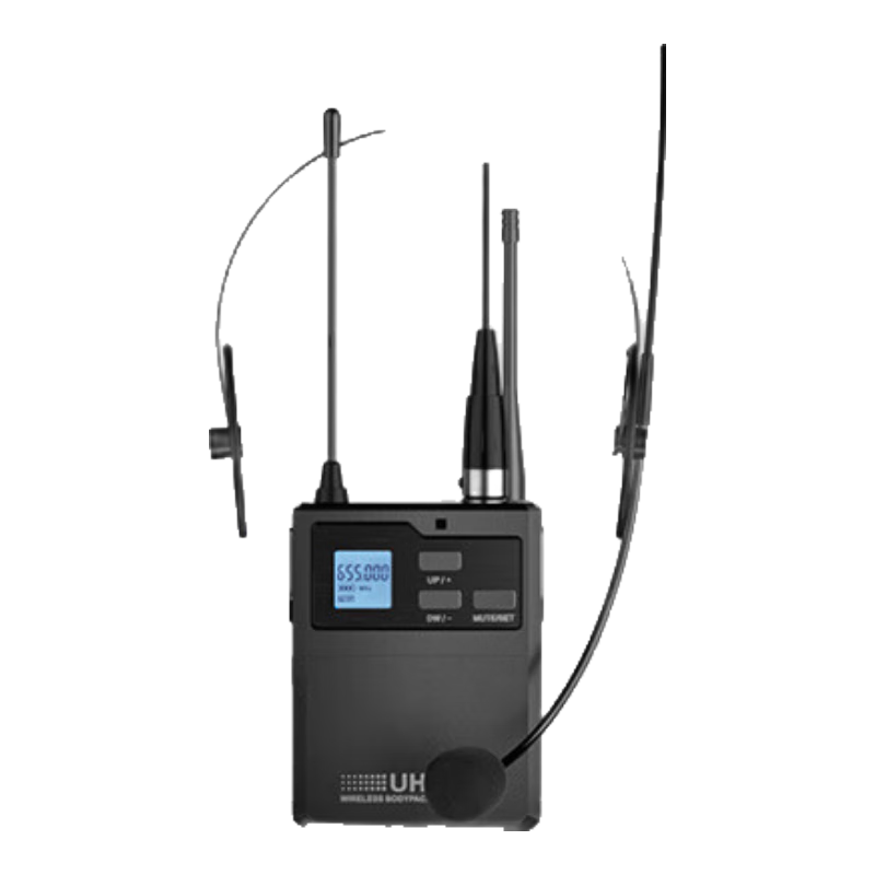 Soaiy Professional Wireless Microphone System with Two Handheld Mics, Frequency-Adjustable Karaoke Microphones for Home, Stage, KTV, Singing, Weddings, Meetings, Professional SA-WK13(B) [Headset]