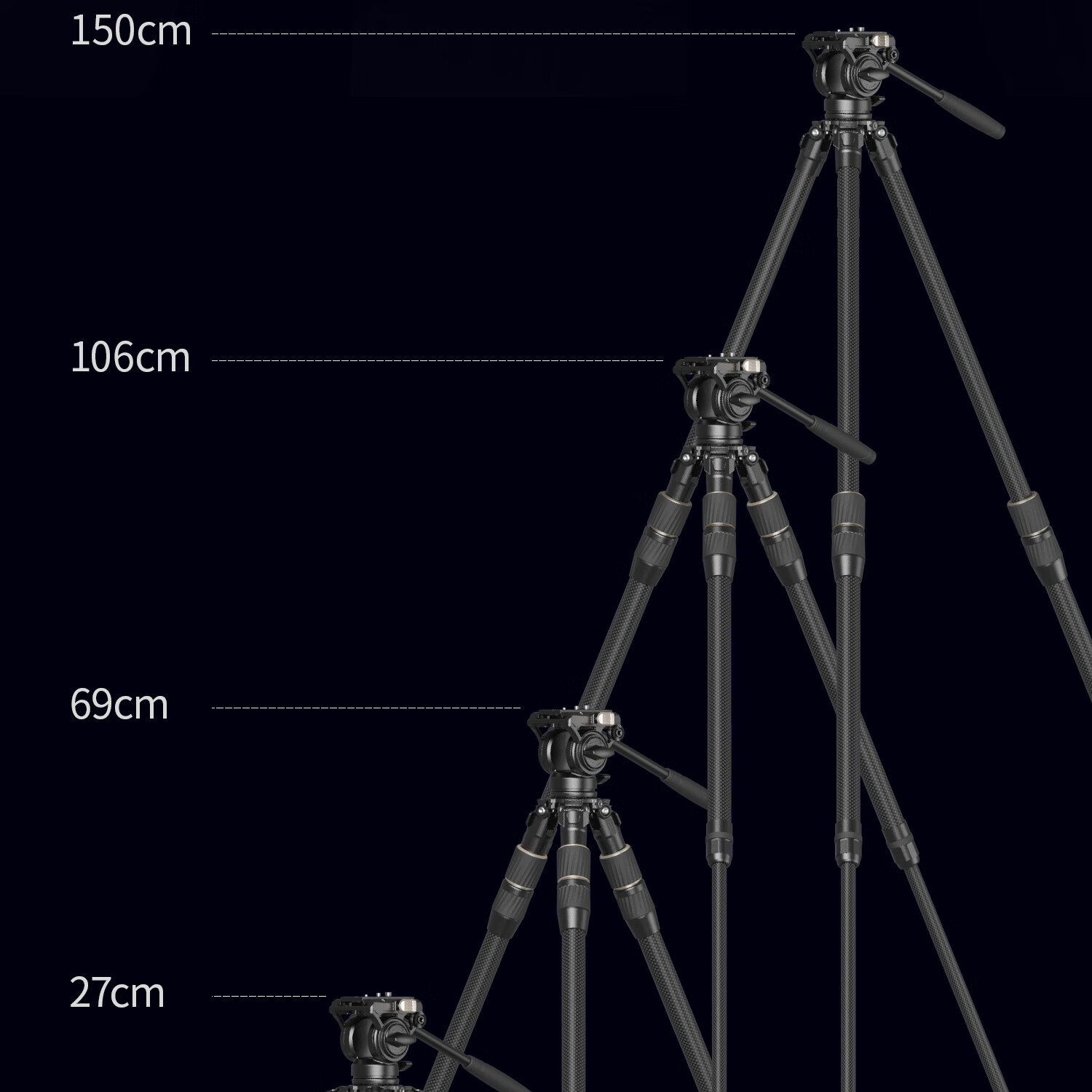 SmallRig 4645 Carbon Fiber Tripod FT-S303 Professional Photography Quick Release Hydraulic Damping Video Heavy Duty Camera Support Tripod 14