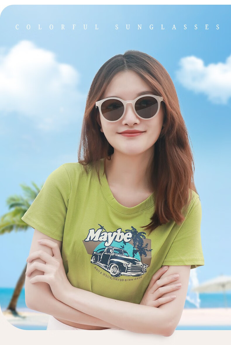 HELEN KELLER Polarized Sunglasses for Women, Retro Round Frame Sunglasses, Couple's Driving-Specific Anti-Glare Sun Glasses HK601P02 1