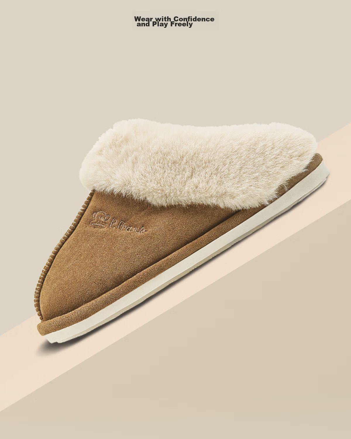 Paul Frank Cotton Slippers for Women, Winter Home Wear, Warm Plush Fashion Couple Slippers for Men, Brown, Size 44-45 [Runs Small] 10