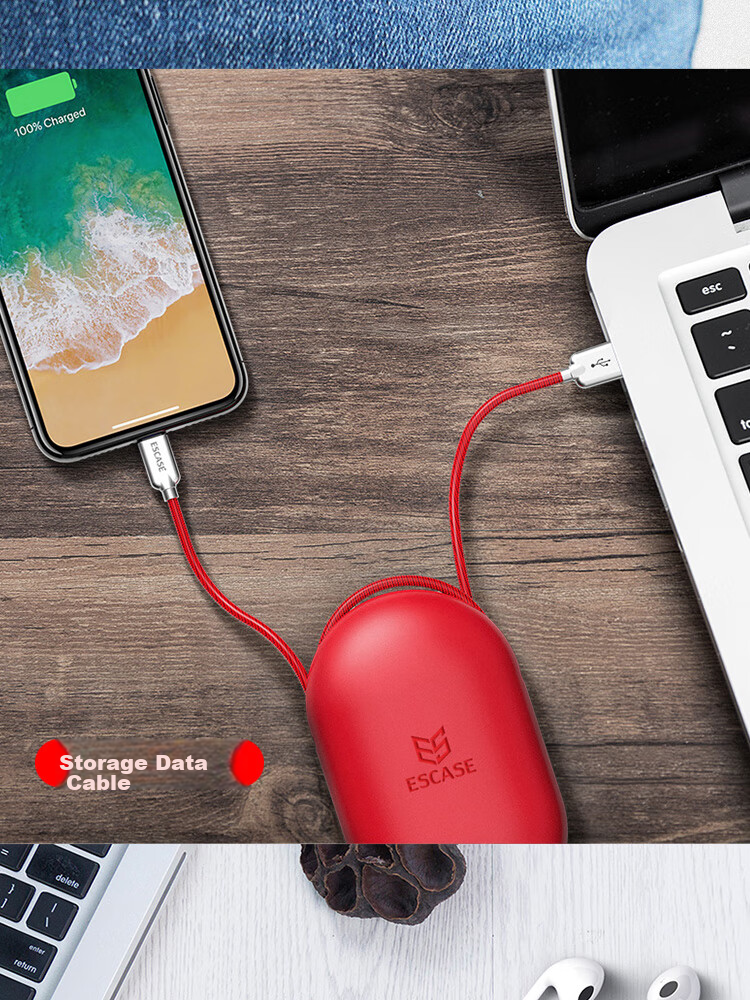 ESCASE Earphone Storage Case for AirPods, Apple Charger, Digital USB Drive, U-Disk, Mini Bluetooth Headphones, Portable Hard Drive, Memory Card, Silicone Storage Box, Jazz Black 9