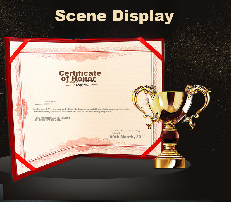 LISON 5901-6K Certificate Cover And Inner Pages, Award Certificate Velvet with Gold Foil High-Quality Cover, Award Protection Sleeve for Annual Meetings And Awards Ceremonies 7