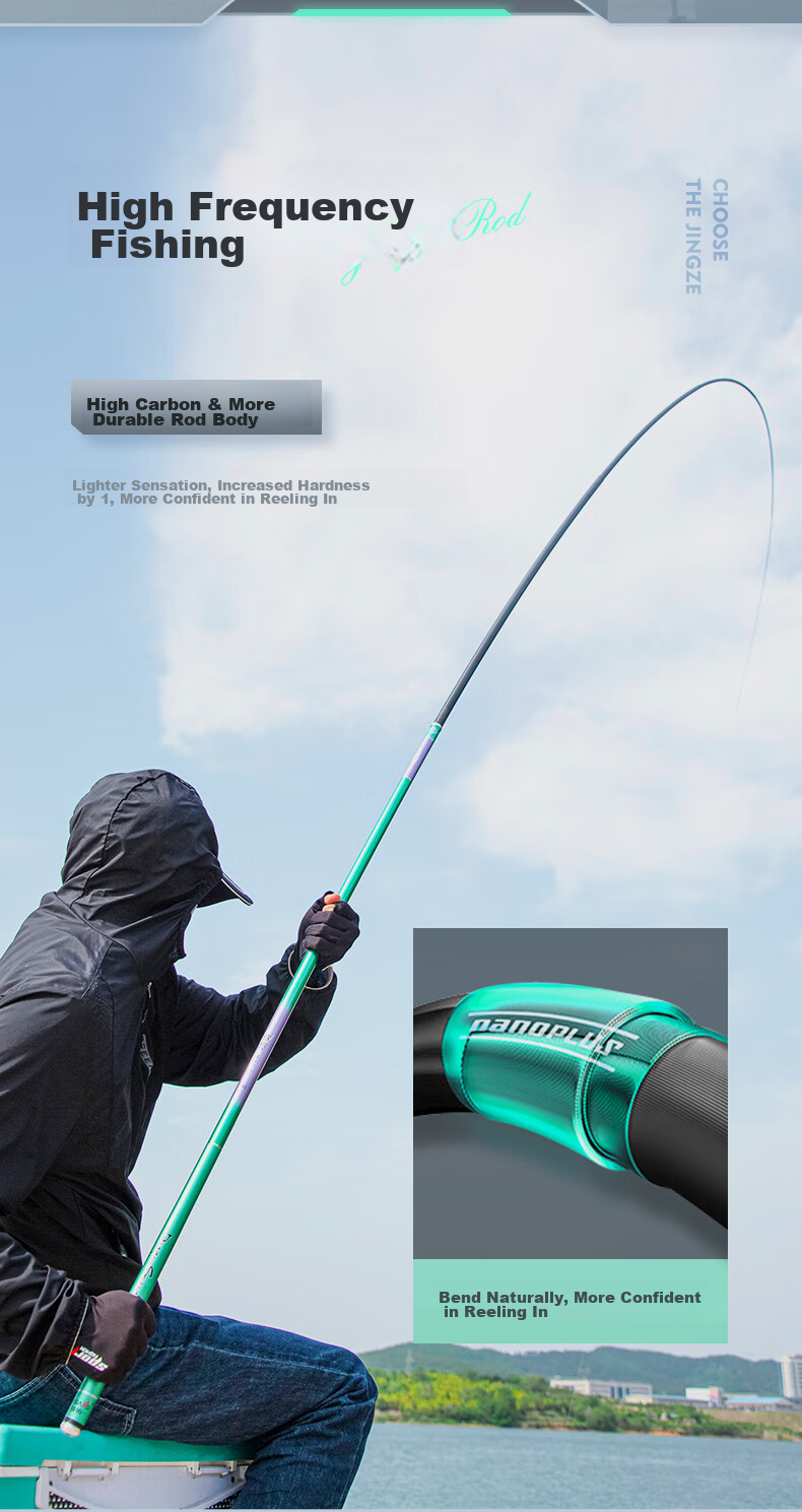 Grsaed Jieze 6.3-Meter Fishing Rod, Ultra-Light And Ultra-Hard Carbon Fiber Fishing Pole, Hand Rod, Platform Fishing Rod, Carp Rod, Crucian Carp Rod, Fishing Tackle 4