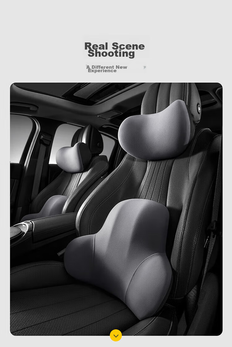 Buleishen Car Headrest, Neck Support Pillow, Lumbar Support Cushion, Automotive Accessory, Black, Suitable for Xiaomi SU7 16