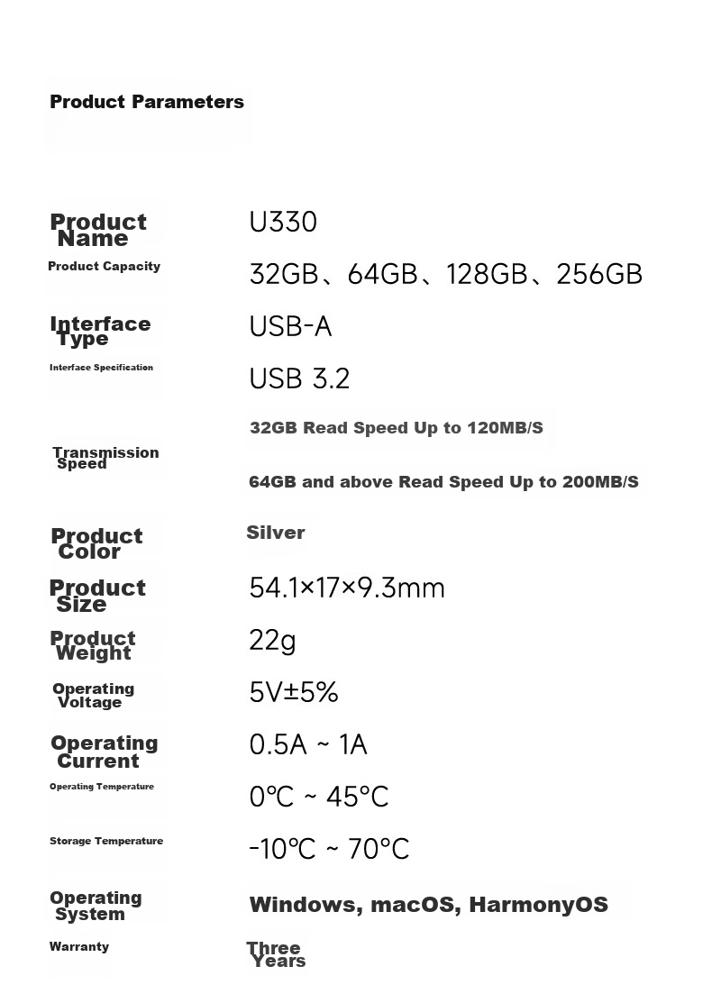 Aigo 128GB USB3.2 Flash Drive, High-Speed Office Computer USB Drive, Read Speed 220MB/s, Customizable Metal USB Drive, Large Capacity Storage USB Drive, U330 Series 18