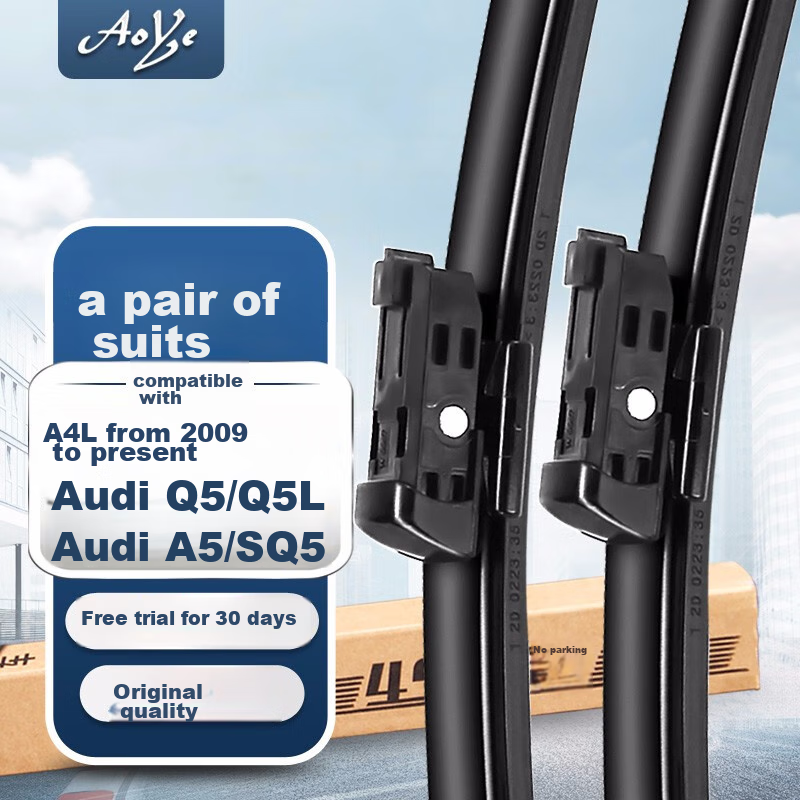 Aoye Windshield Wipers Suitable for Audi A4L (09-26 Models)/08-25 A5 Boneless Wiper Blades, Front Window Wipers, 1 Pair, 24+20 Inches