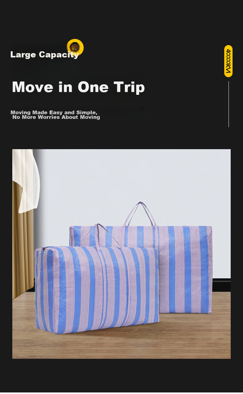 Siwangongli Moving Packing Bags, Handheld Waterproof Large Capacity Luggage Storage Bags, Canvas Bags, Snake Skin Woven Bags, Durable Quilt Bags [Set of 5], Small Size 125 Liters 5