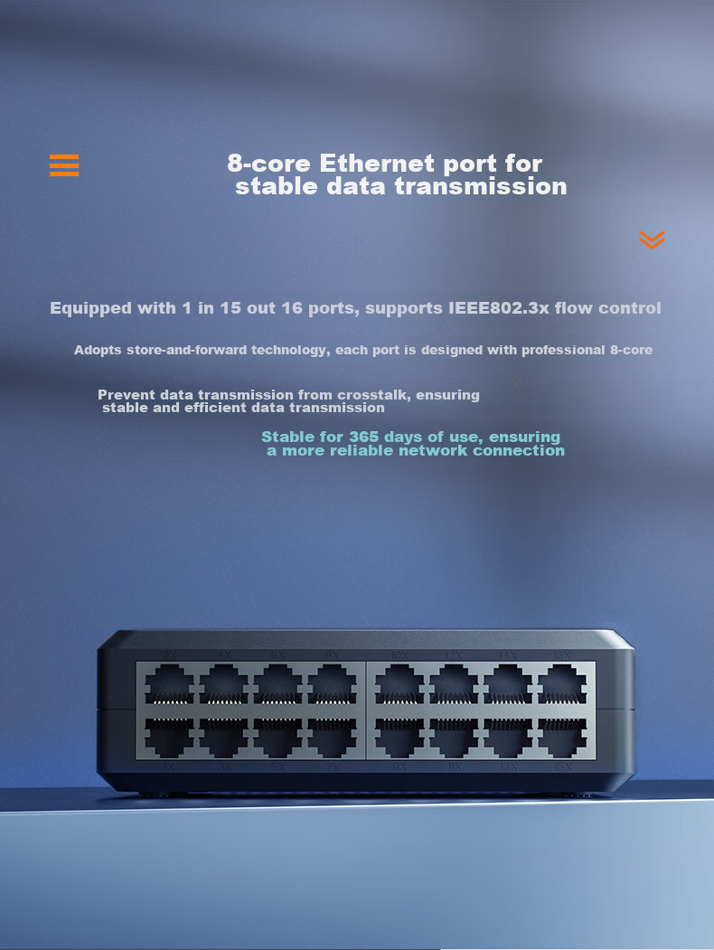 Netcore NS108A 8-Port 100Mbps Ethernet Switch Home Dorm Network Cable Switcher 8-Port Expander Splitter Surveillance Splitter HUB Hub 2