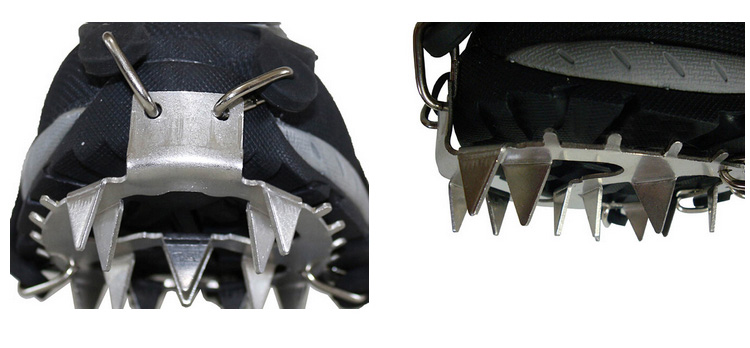 户外雪地钉儿童登山攀岩装备便携式简易18齿雪爪冰抓 l码(适合40码