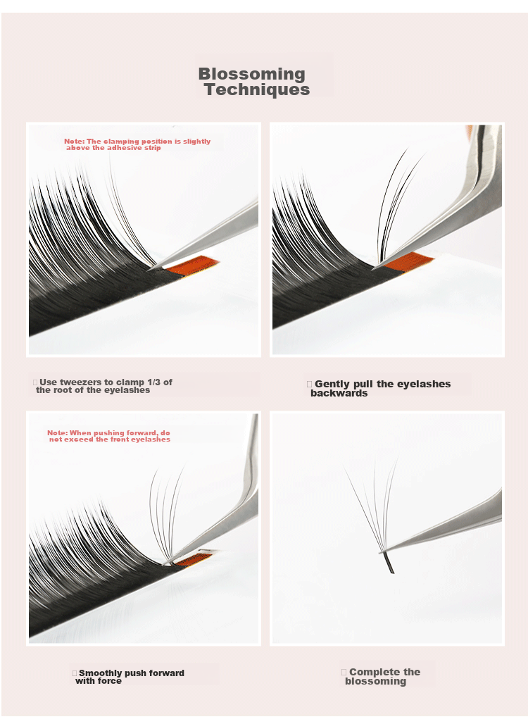 UPLUS Single Cluster False Eyelash Tweezers Golden Feather Clip, Flowering Planting Grafting Eyelash Tool 8