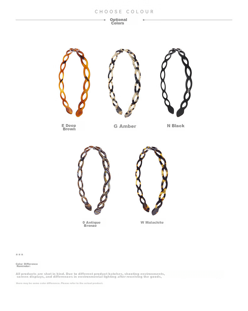 ALEXANDRE DE PARIS Mid-Autumn Festival Gift Simple Headband Romantic Hollow-Out Hairband Fashionable Versatile Hair Accessory 1573 E Dark Brow 7