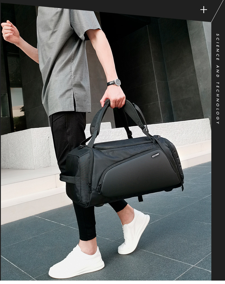 Bange Gym Bag for Men, Dry And Wet Separation, Sports Handbag with Large Capacity, Crossbody Bag with Separate Shoe Compartment, Travel Bag, 1917 Gray 3