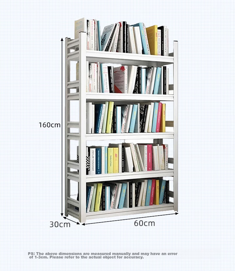 Anerya Steel Bookshelf Storage Rack, Floor-Standing 160cm, Multi-Tier Simple Bookcase Display Shelf, Storage Organizer, 5 Layers 60cm 12