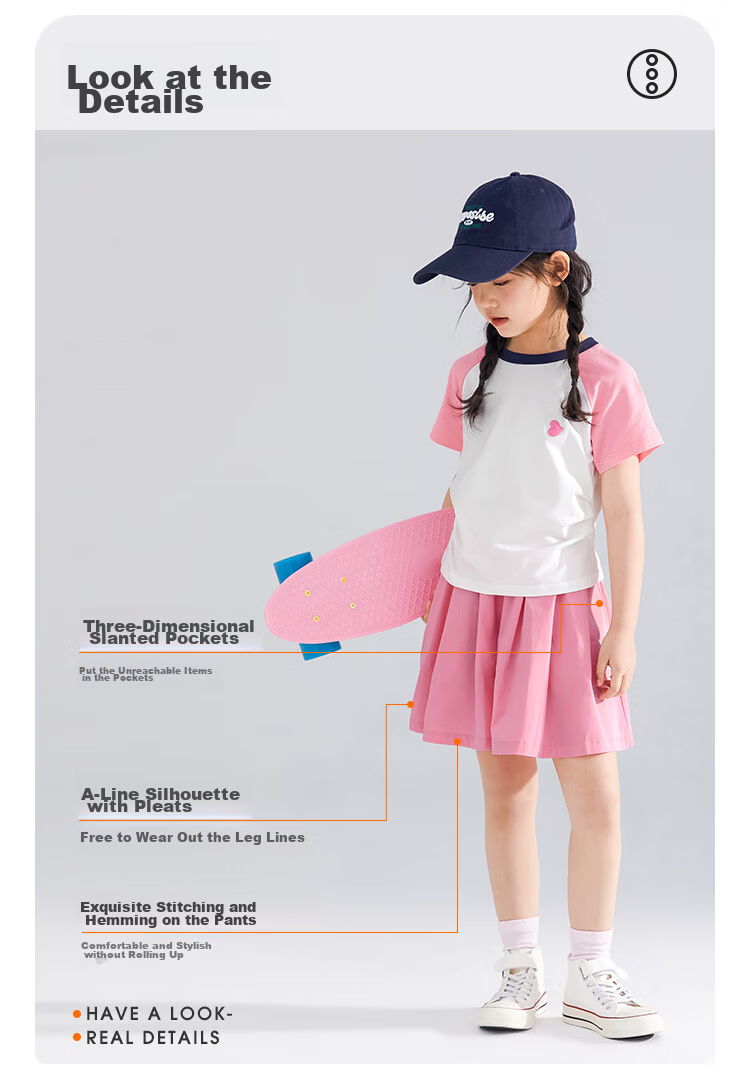 QQ DUCK Children's Clothing, Girls' Summer Shorts, Wide-Fit Youth Wear, Versatile, White Color; Size 140 9