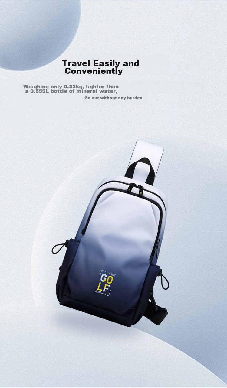 GOLF Chest Bag, Unisex Shoulder Crossbody Bag, Gradient Phone And IPad Bag, Water-Resistant Sports Small Backpack, Cycling Waist Pack 3