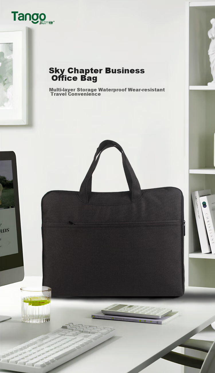TANGO TANGO (TANGO) Business Briefcase, Thickened Waterproof, Multi-Layer Storage, Black And Gray LH6602, Laptop Bag, Oxford Cloth Wear-Resistant, Suitable for Meetings 2