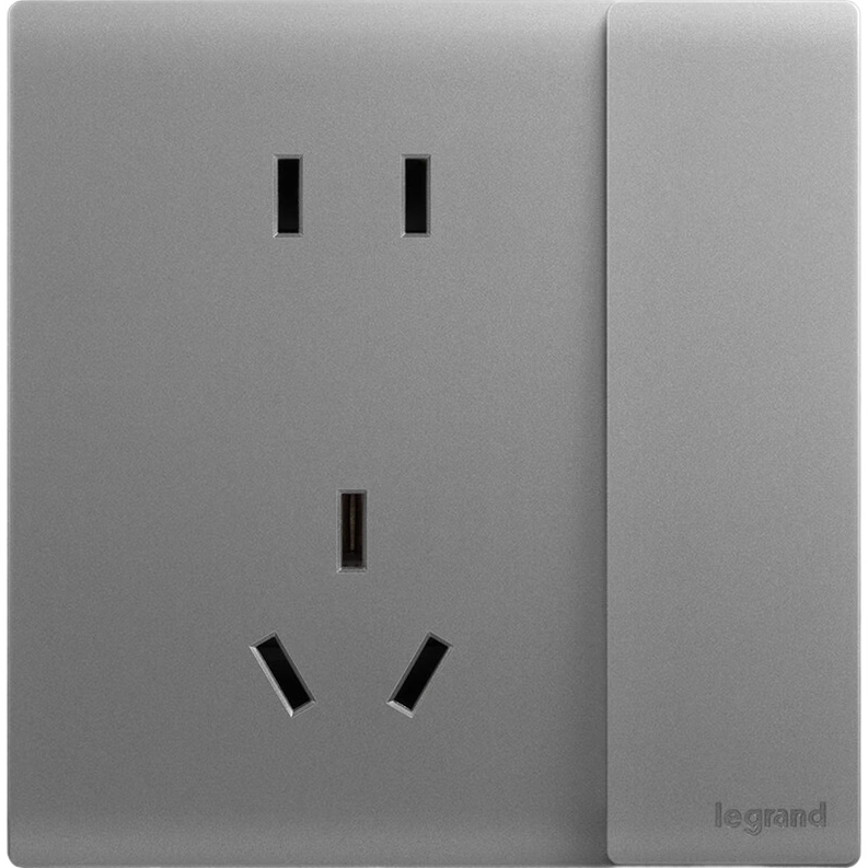 LEGRAND Switch Socket Panel Simple Joy Series Deep Sand Silver 86 Type Wall Socket 10A Five-Hole with Single Control Switch